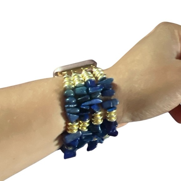 Lapis & Gold Apple Watchband - Picture 1 of 3